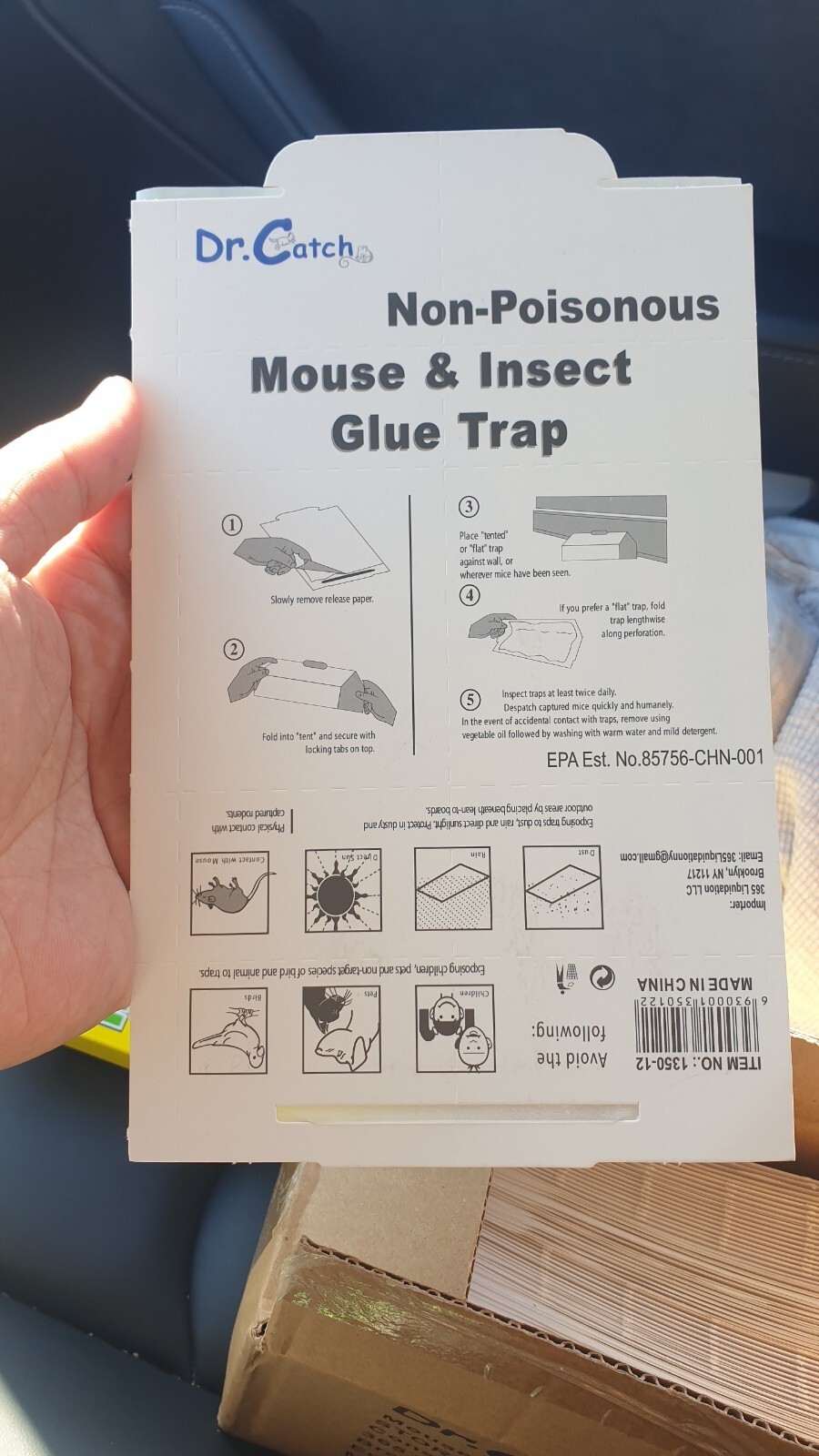 Dr Catch Mice Glue Traps Pest Sticky Boards 72 MAX Trap Catch Spiders Insects