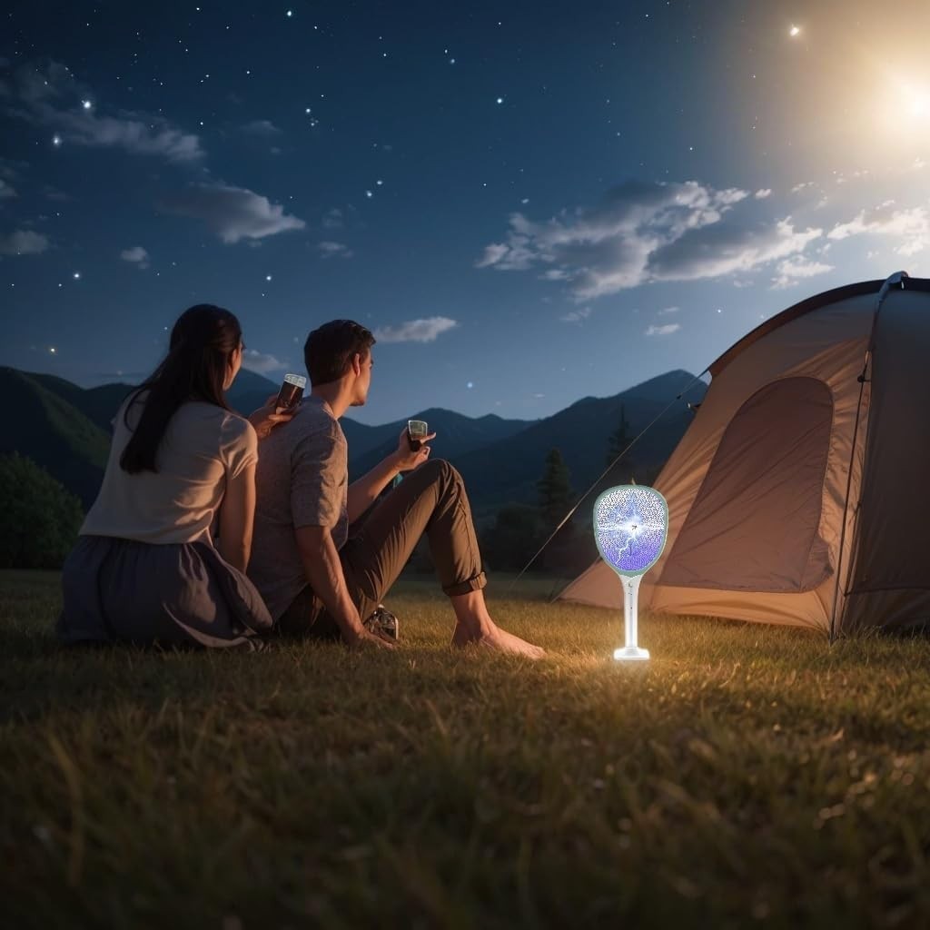 Modern Rechargeable Mosquito Zapper – 3000V Electric Swatter for Home/Outdoor