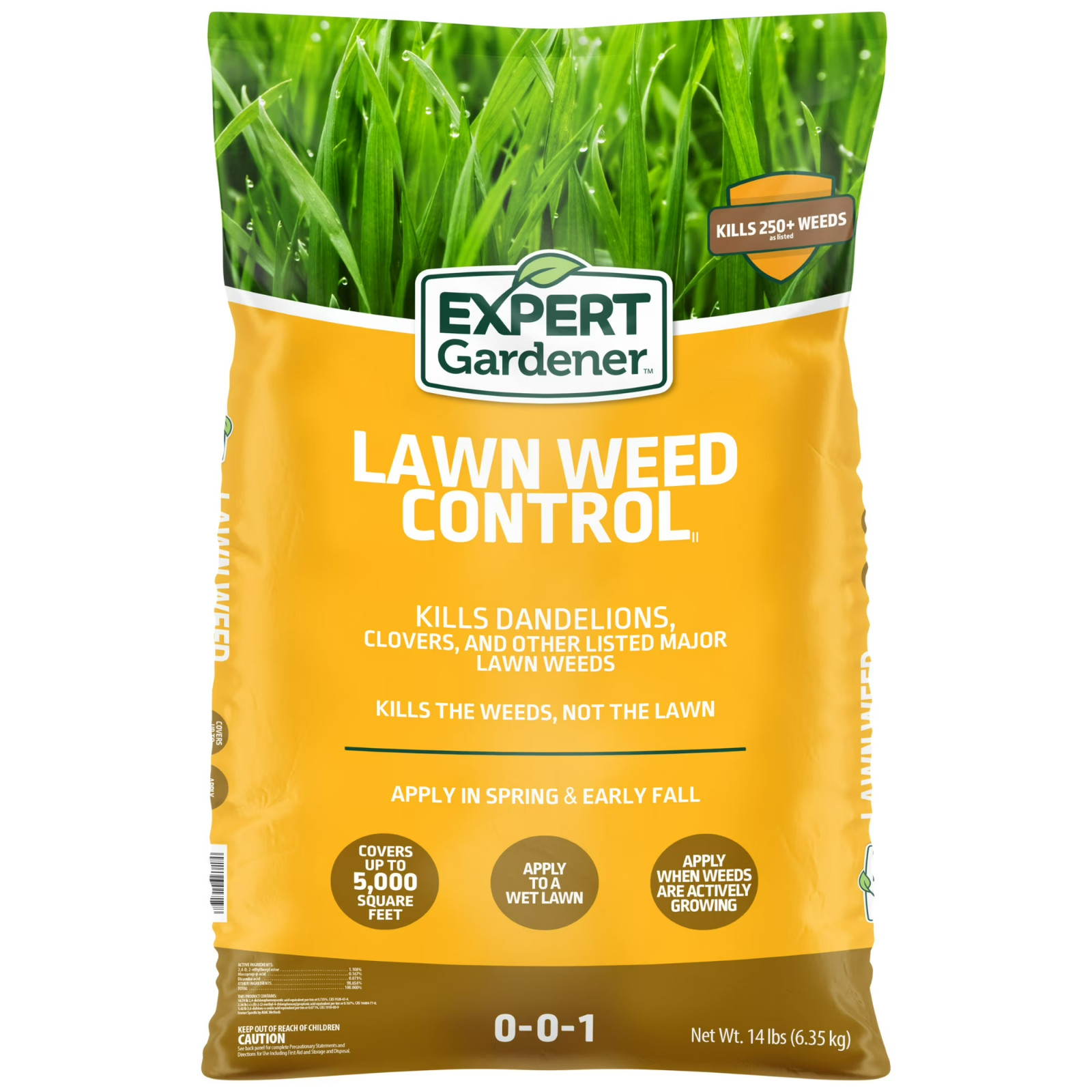 Weed Killer Kills Dandelions Clover 5000 Sq Ft Granular, 14 Lb Expert Gardener