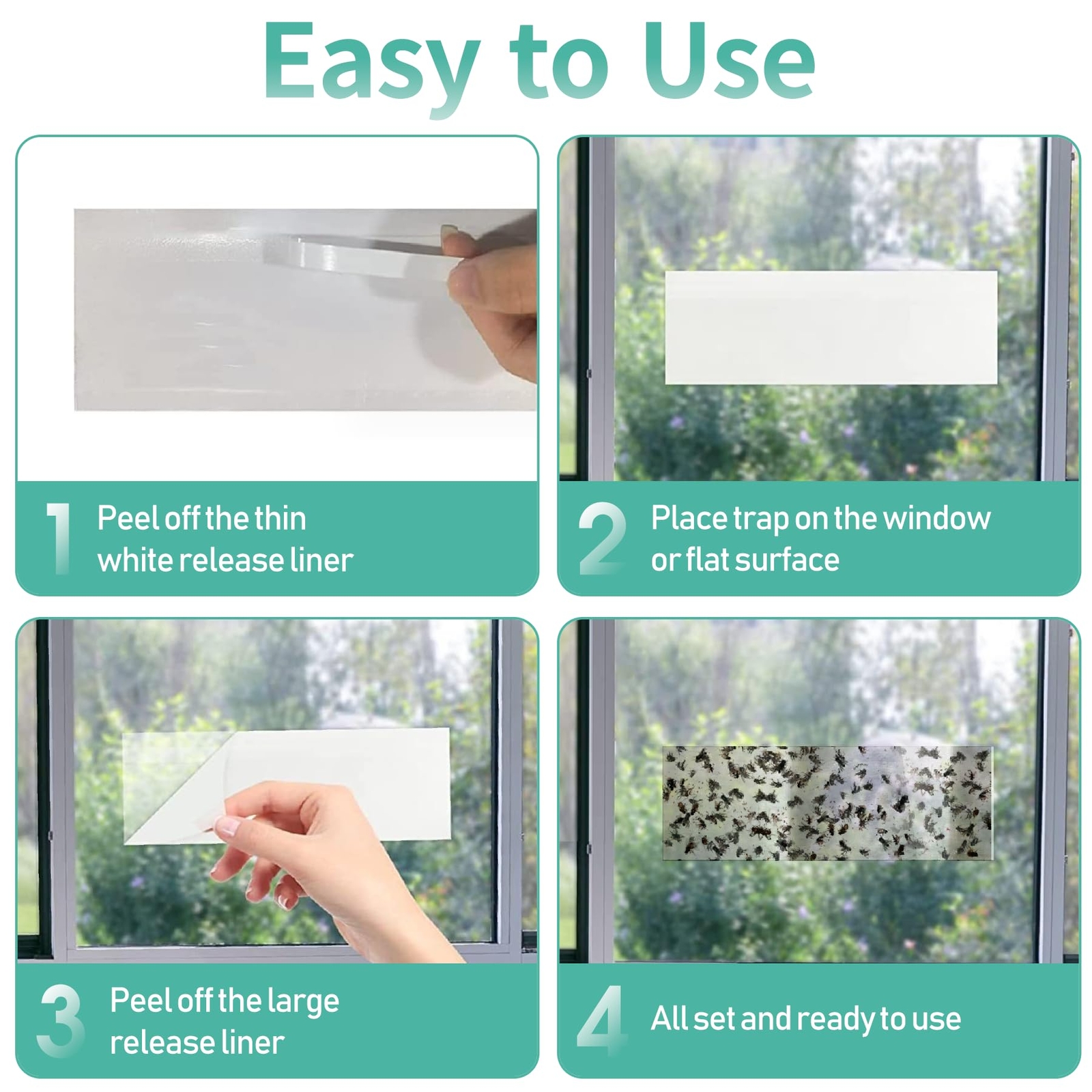 60 Pcs Window Fly Traps for Indoor/Outdoor Insect Bugs Fly & Fruit Fly Glue S…