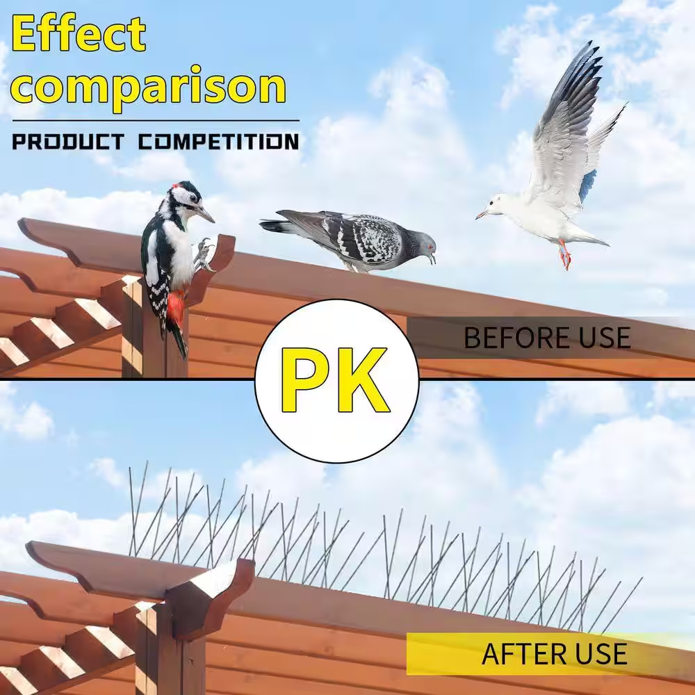Bird Spikes Series 3.28 Ft. 1.1 In. Bird Deterrent Spikes Outdoor Stainless Stee