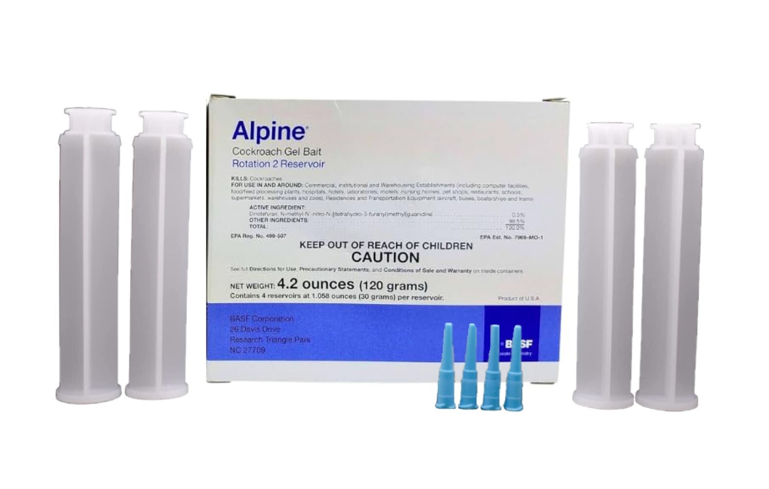Alpine Cockroach Gel Bait Rotation 2 by BASF 4 x 30g Tubes 4 Tips 4 Plungers
