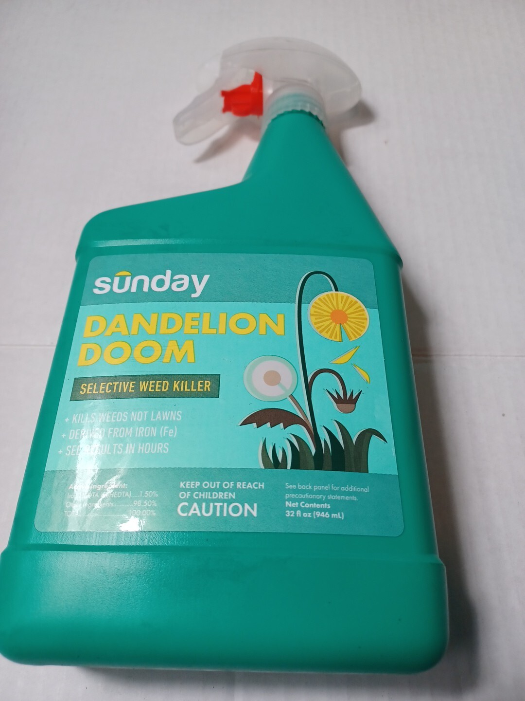 Sunday Dandelion Doom – Sunday Spot Weed Control 32 Fl. Oz. Bottle- NEW