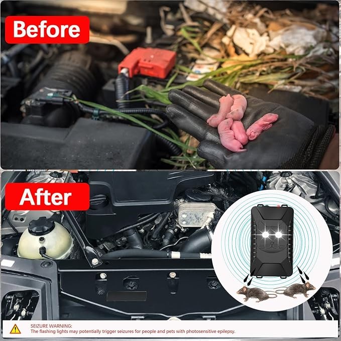 2/4Pcs Ultrasonic Pest Reject Car Control Electronic Repellent Rat Mice Repeller
