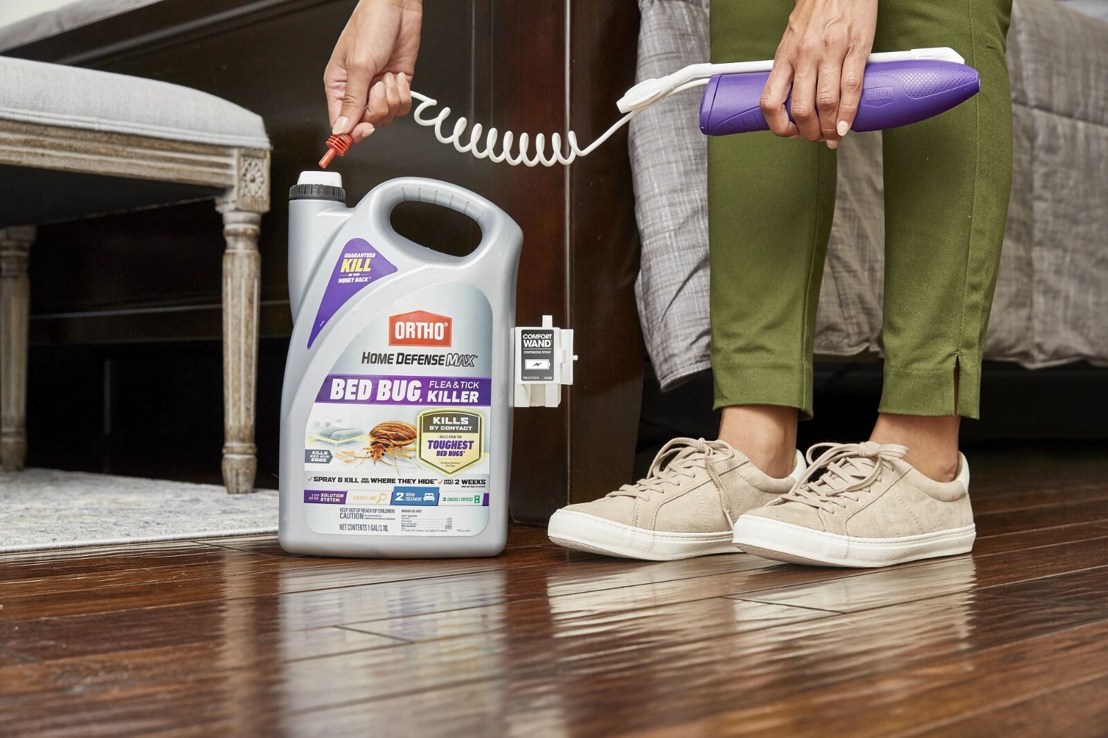 Ortho Home Defense Max Bed Bug, Flea & Tick Killer with Comfort Wand, 1 gal.