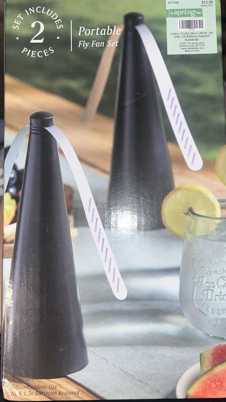 NEW Fly Repellent Fan Set Of 2 Portable