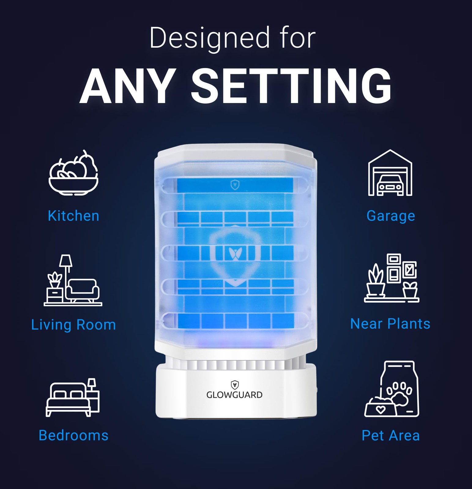 Modern-X Glowguard Cordless Flying Insect Trap Catches Fruit Flies Indoor Gnat