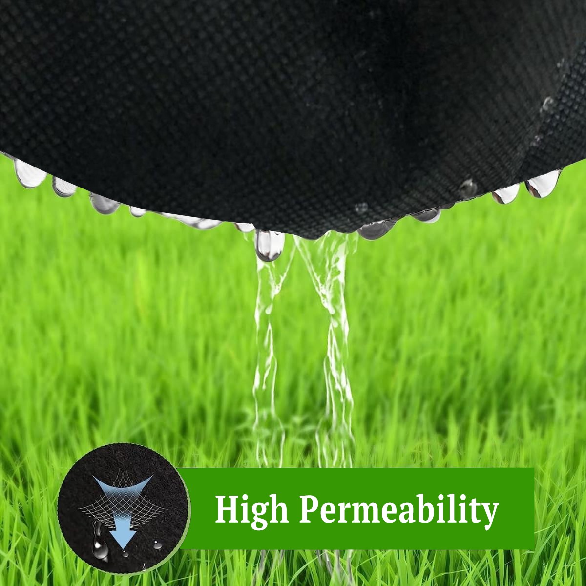 3 ft. x 100 ft. Black Polypropylene Landscape Weed Barrier Fabric