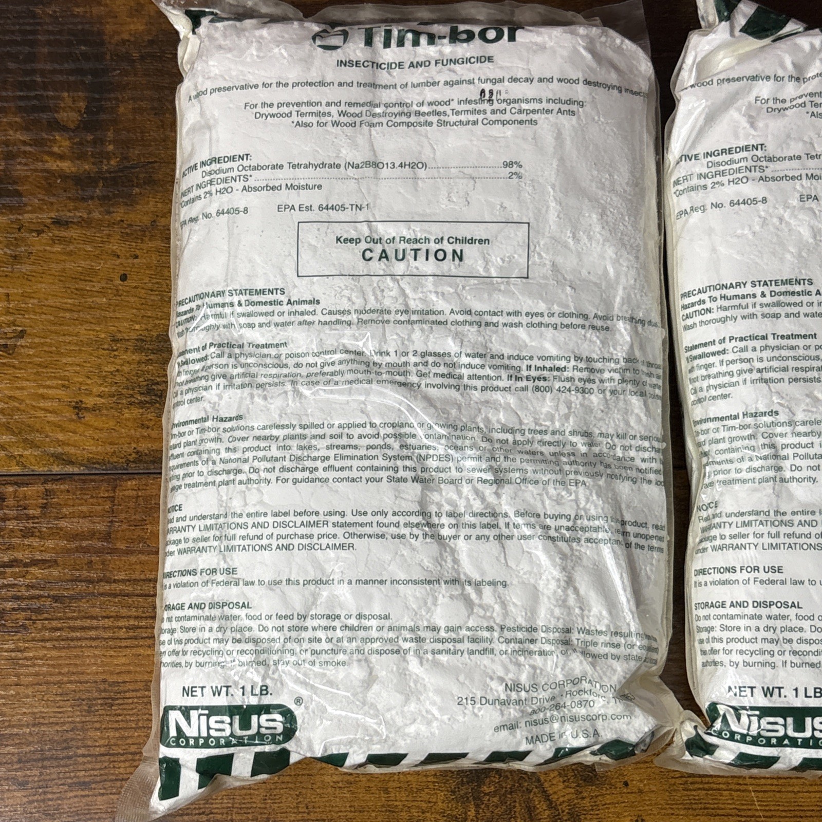 1.0 LB Tim-bor Insecticide Fungicide Wood Preservative Termite Control Lot Of 2
