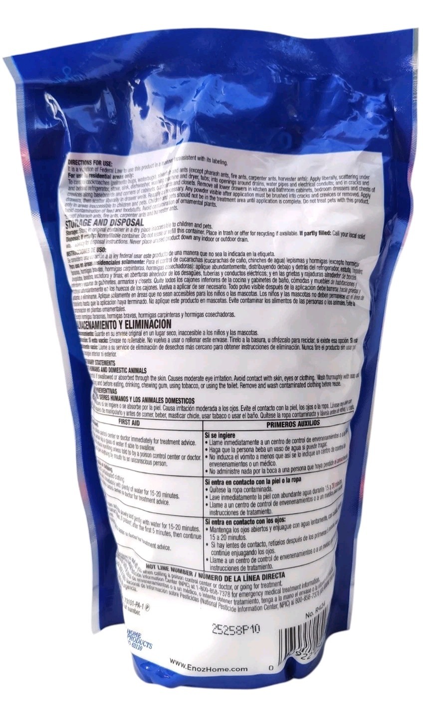 Enoz Roach Away Boric Acid Powder, Roach Killer, 18 oz Pouch