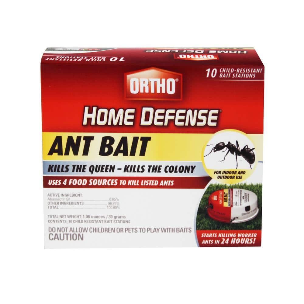 Ortho Metal Ant Bait Stations Pre-Baited Indoor Outdoor Red White (10-Pack)