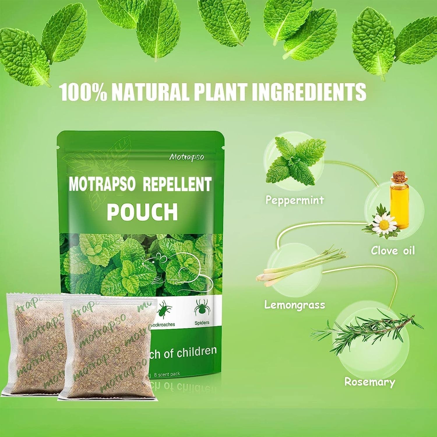 12 Pack Vamoose Natural Rodent Pest Control Repellent Pouch Peppermint Oil