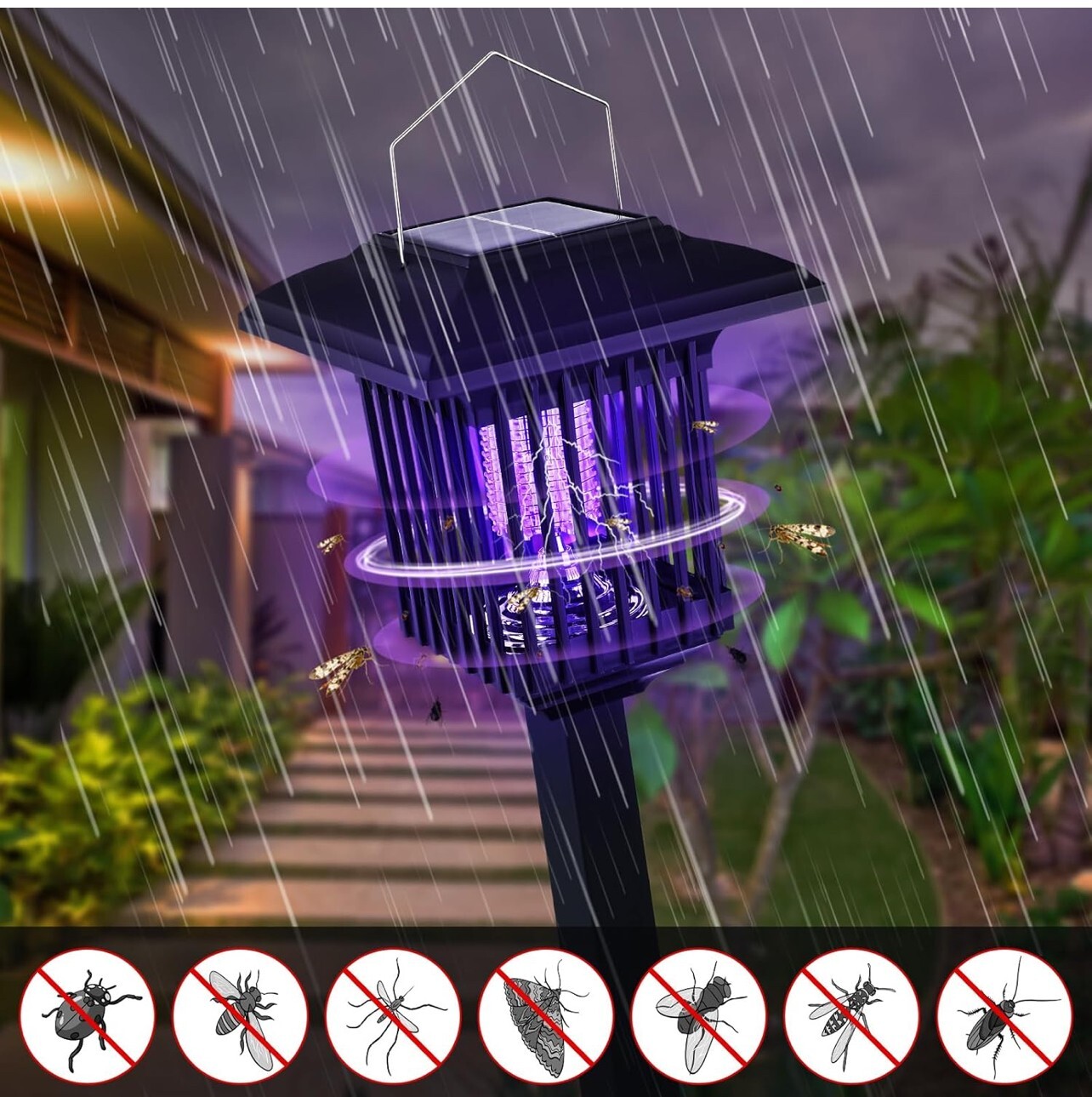 Solar-Powered Garden Stake Lamps with LED Lighting – Portable Outdoor Courtyard