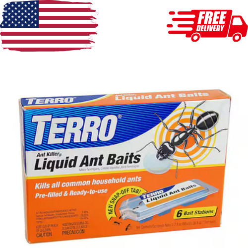 Terro T300 Ant Killer II, Liquid Ant Baits, Package of 6 Bait Stations NEW