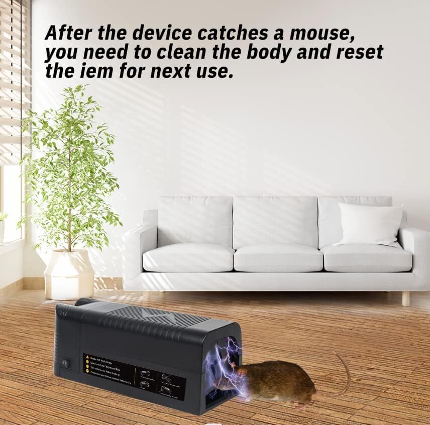 Upgraded Electronic Mouse Trap Control Kill Big Rat Pest Electric Rodent Zapper