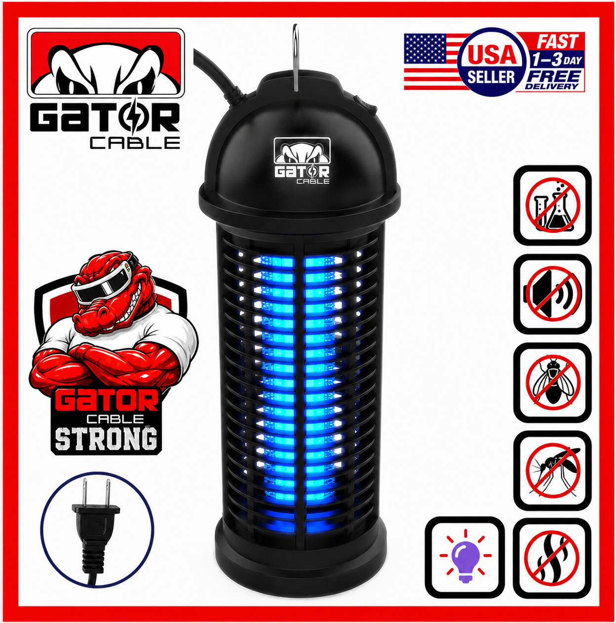 Electric Mosquito Insect Fly Bug Zapper Killer LED Light Trap Pest Control Lamp