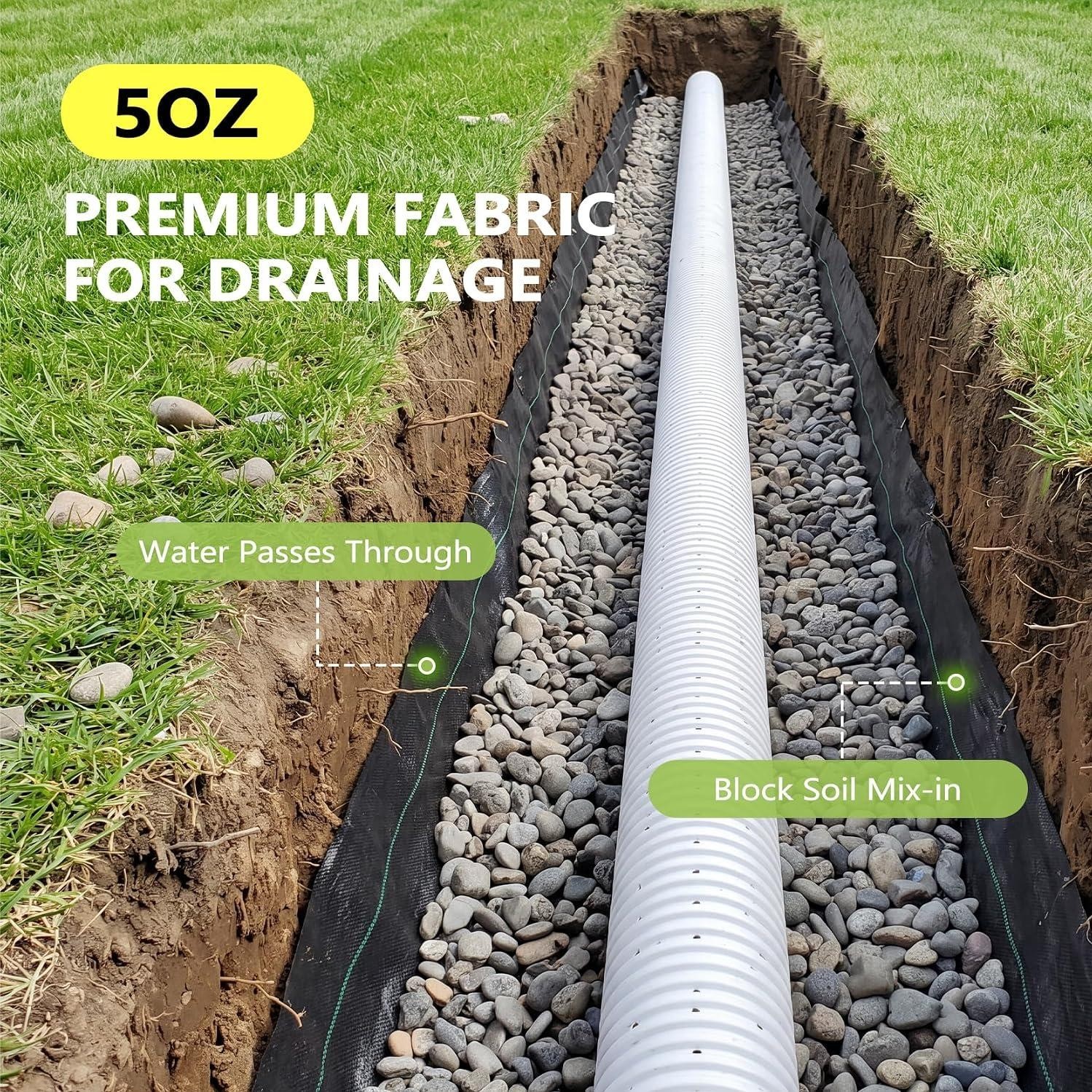 5oz Barrier Fabric 3ftx50ft Heavy Duty Landscape Fabric, Woven Garden