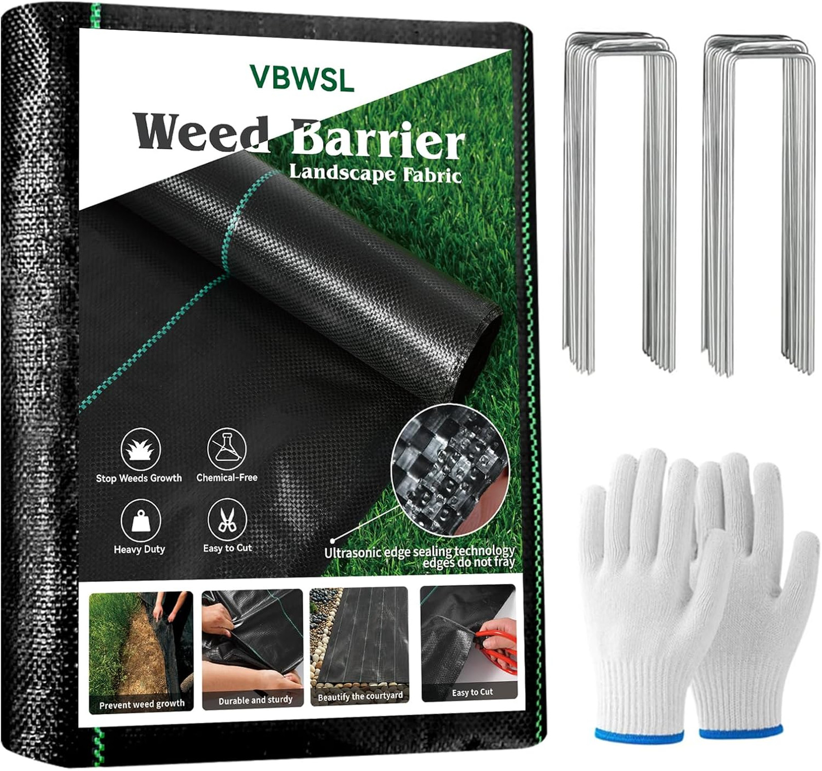 Weed Barrier Fabric 3.2oz Heavy Duty Woven Polypropylene Landscape Ground Cover