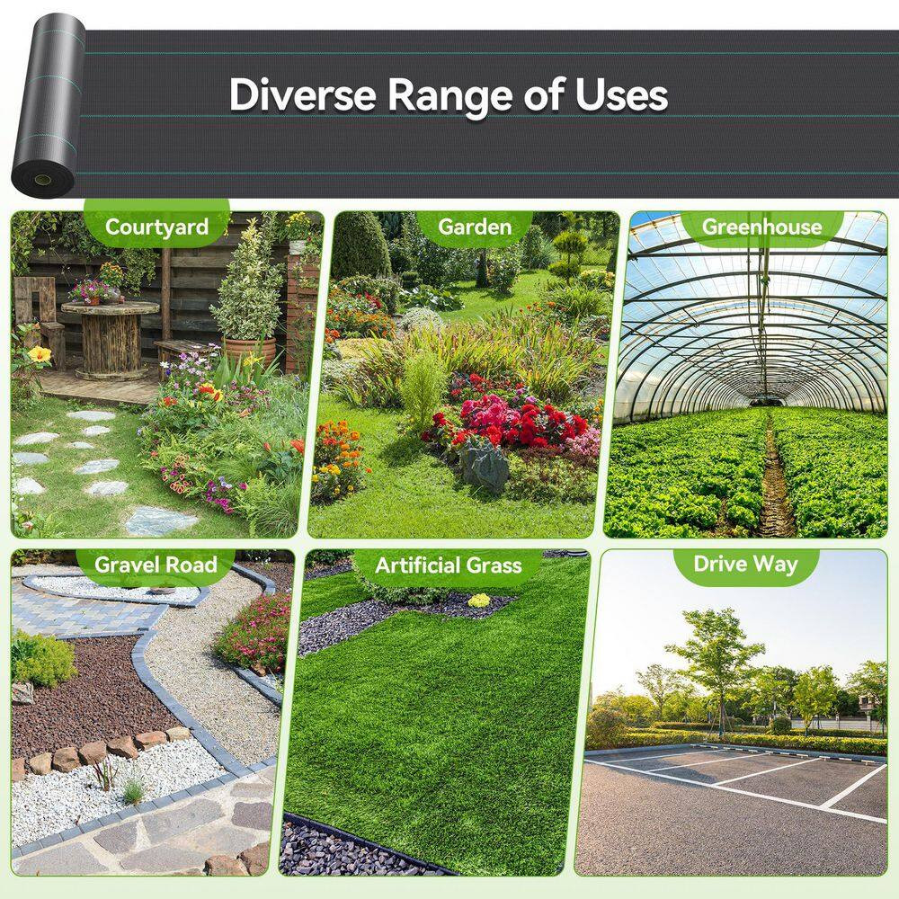 4 Ft. W X 300 Ft. L Heavy Duty Woven Polypropylene Outdoor Weed Barrier Erosion