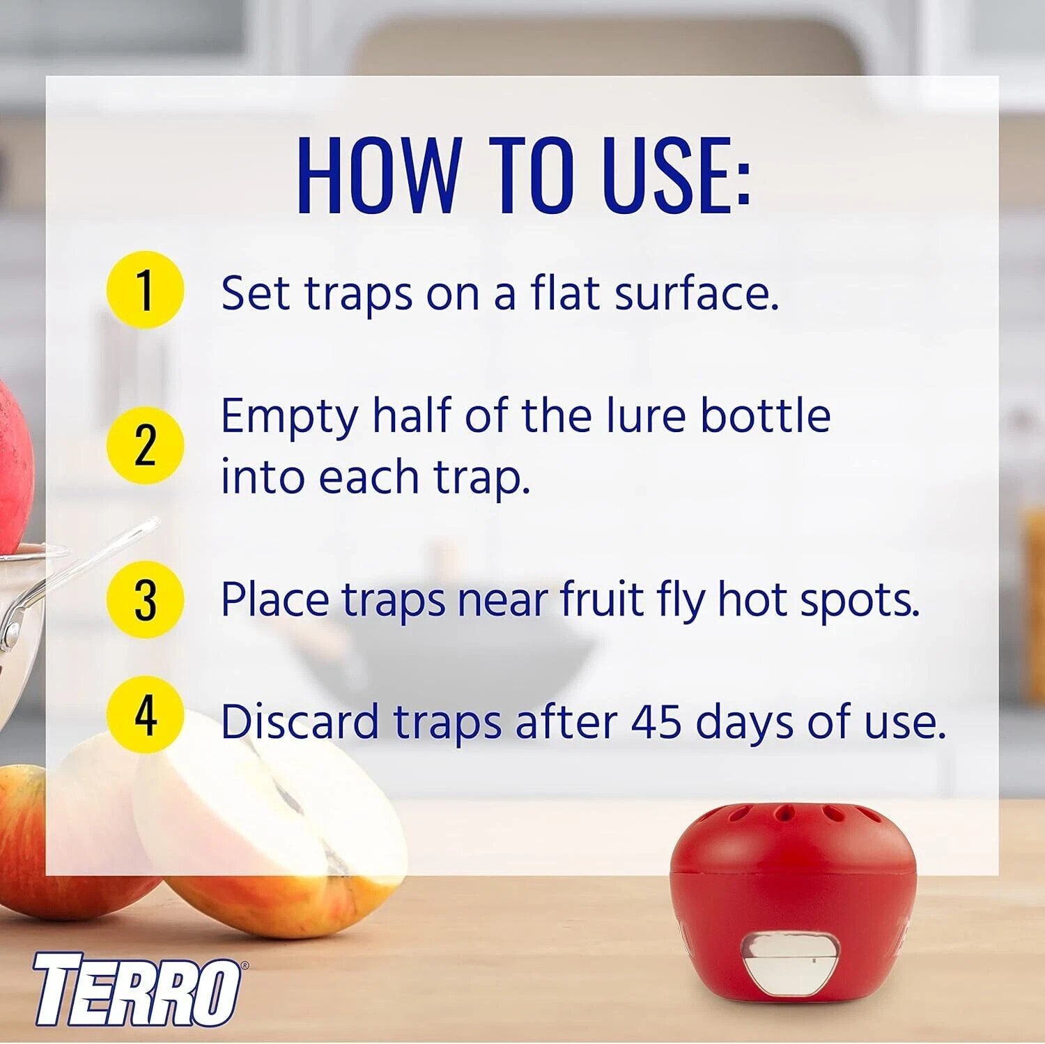 12pk Terro Fruit Fly Traps Indoor (two 6 Pack boxes) + 520 Days of Lure Supply