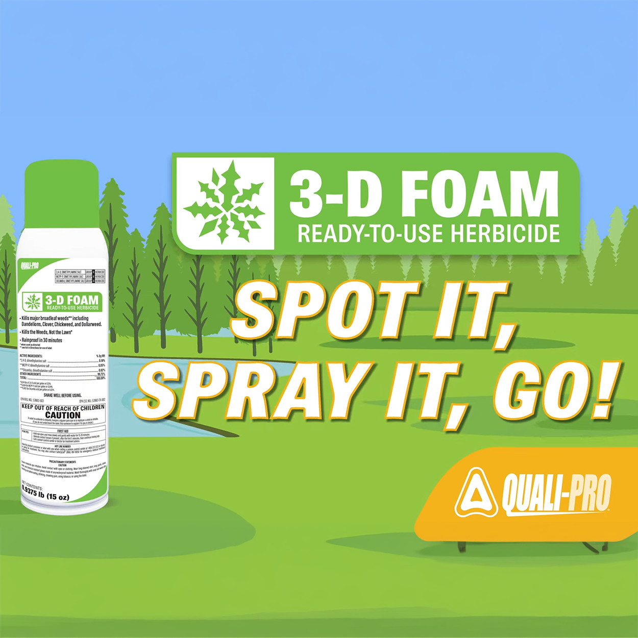 Quali-Pro 3-D Foam RTU Herbicide – 15 oz Can by Control Solutions