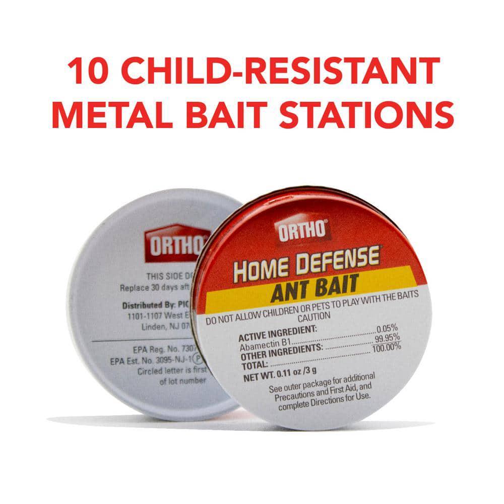 Ortho Metal Ant Bait Stations Pre-Baited Indoor Outdoor Red White (10-Pack)