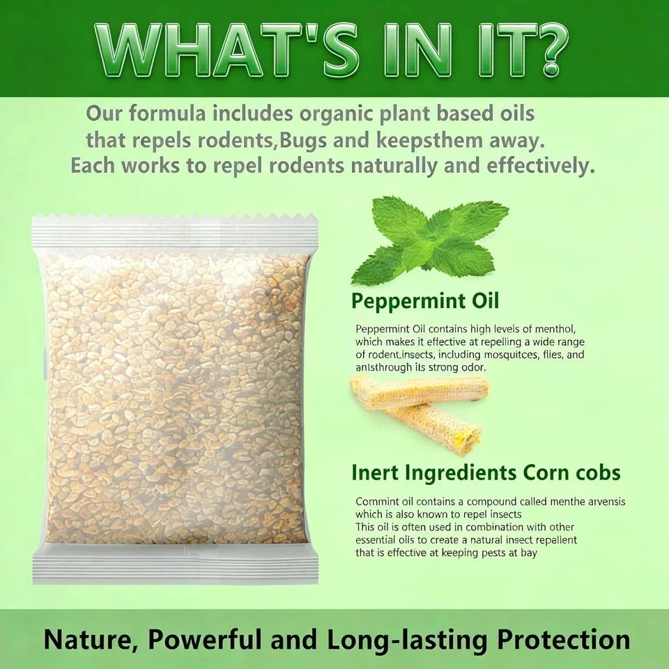 Vamoose Natural Rodent Repellent – 10 Pack Peppermint Oil – Mice & Rat Deterrent