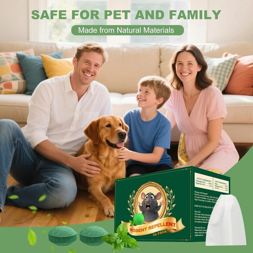 Vamoose Natural Rodent Repellent Peppermint Sachets 24 Pack Mouse Mice Pest – US