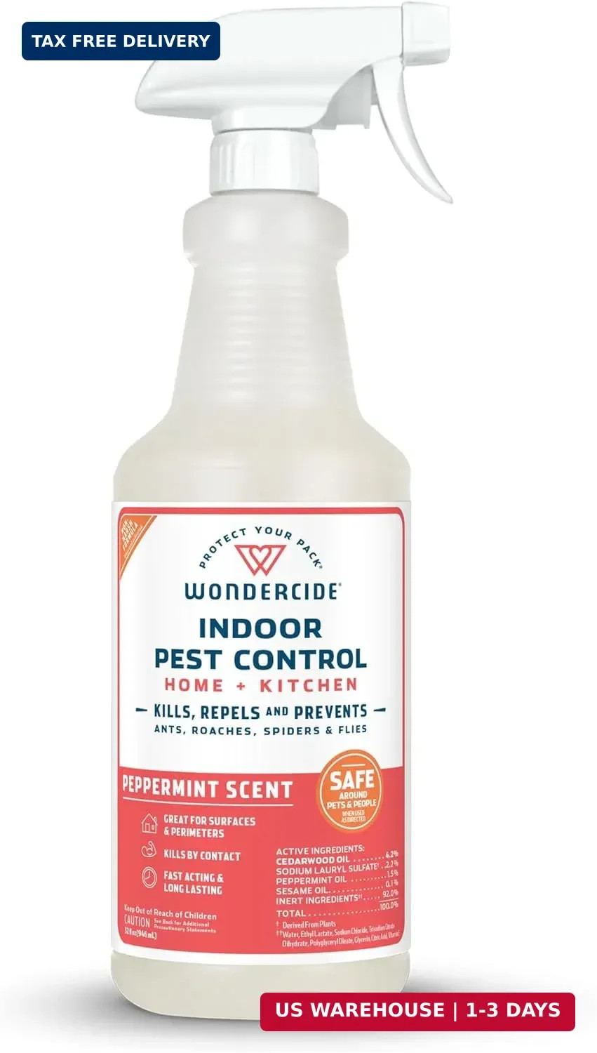 Wondercide – Indoor Pest Control Spray for Home and Kitchen – Ant, Roach, Spider