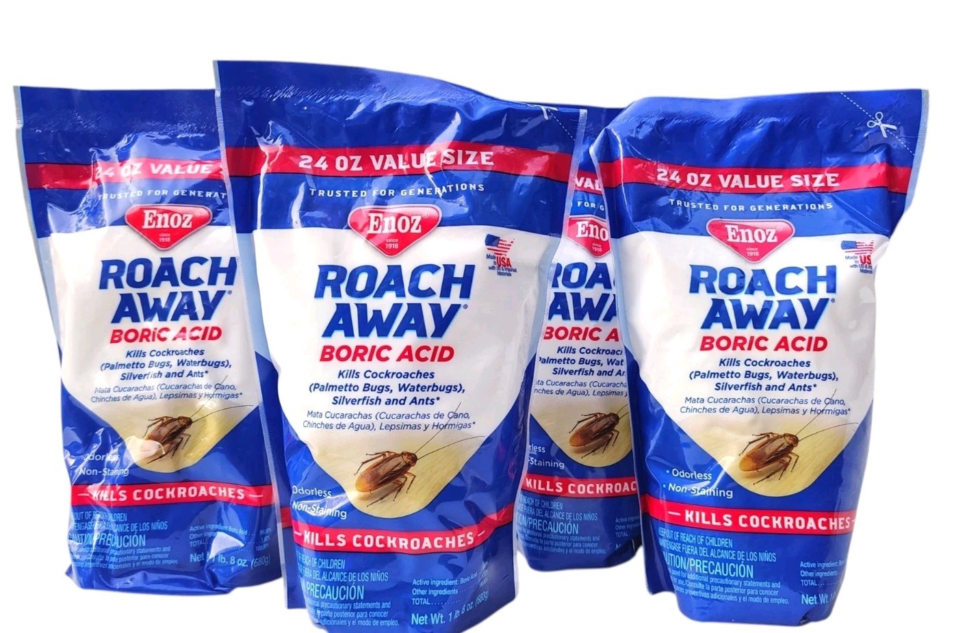 Enoz Roach Away Boric Acid Powder, Roach Killer, 18 oz Pouch