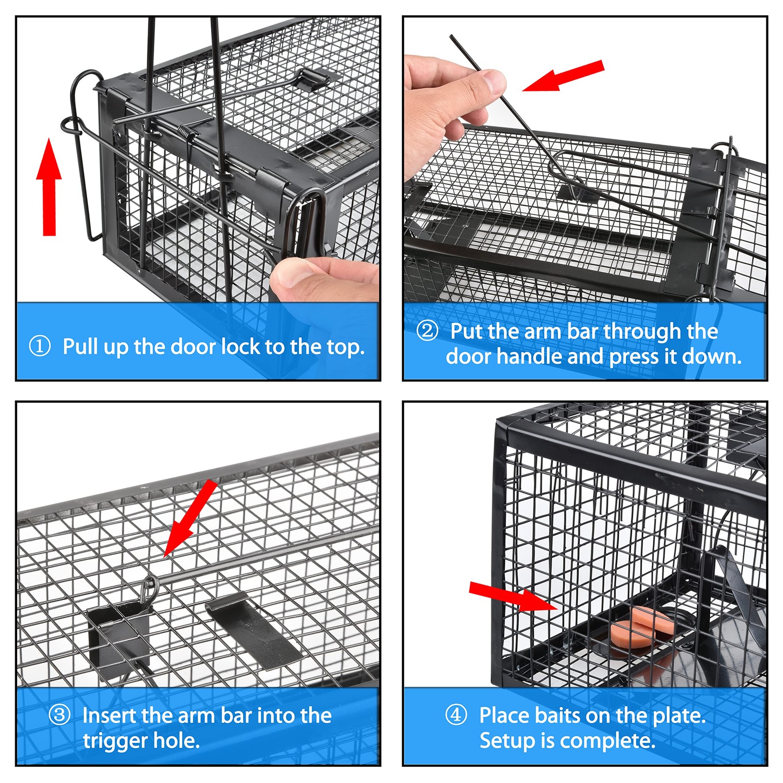 2-Pack Humane Catch-and-Release Cage Device 12.5 x 5.5 x 4.5 in.