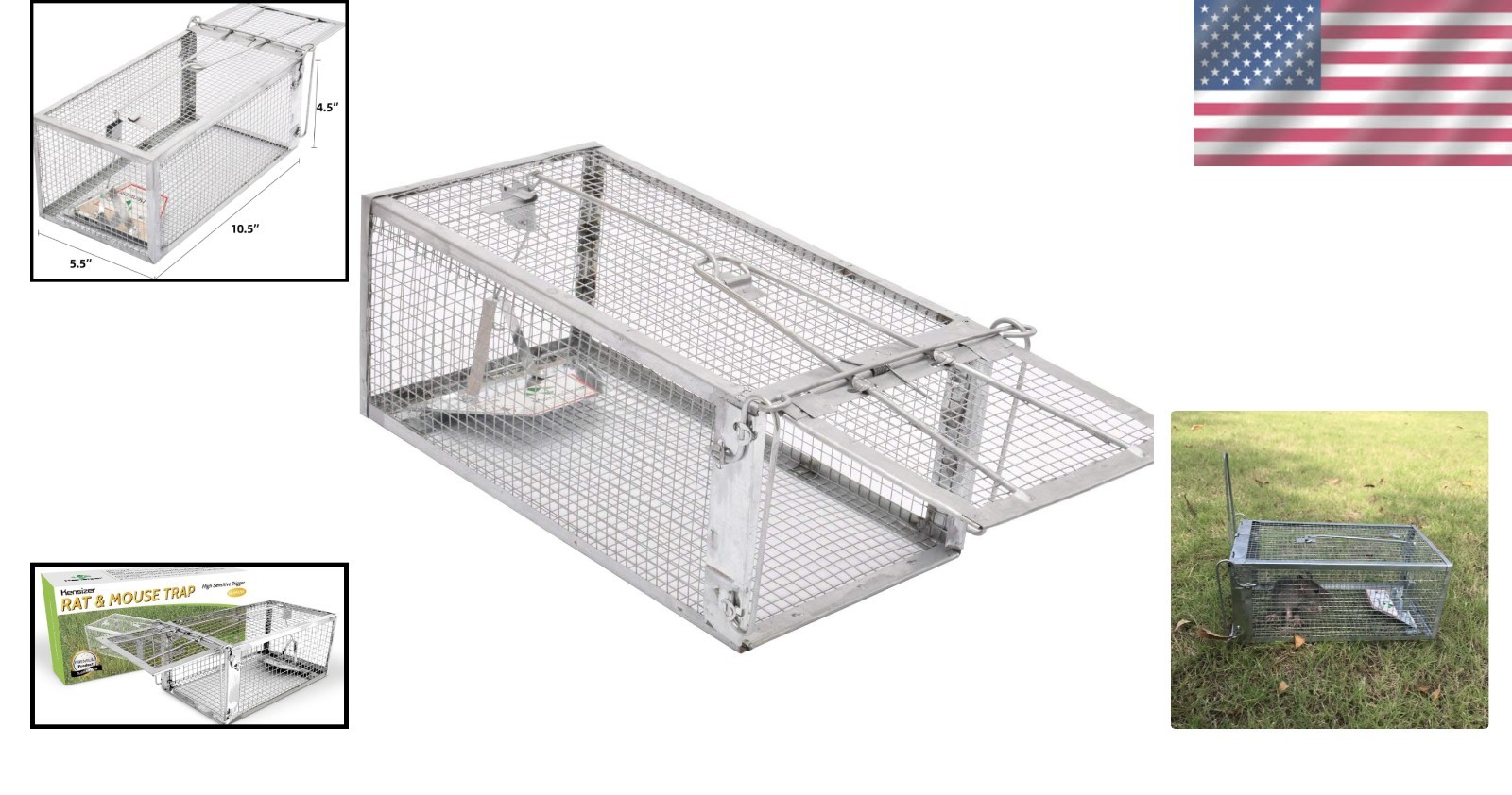 Lightweight Aluminum Chipmunk Trap – 10.5″ Catch and Release Design for Pests