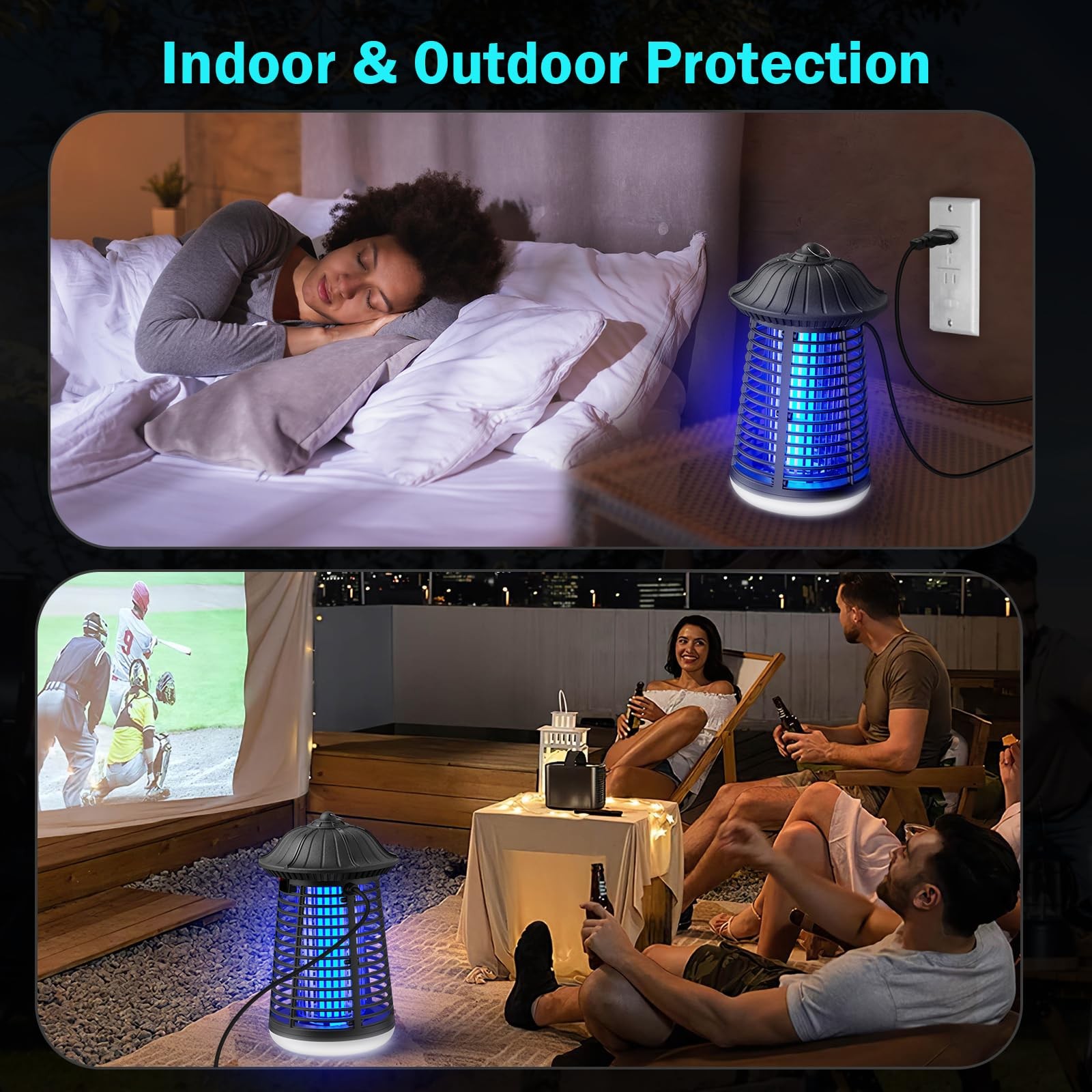 Bug Zapper Indoor Outdoor with LED Light, Mosquito Killer Lantern, Electronic…
