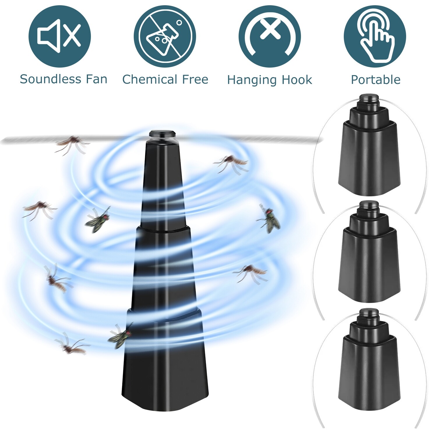 8Pcs Bug Repellent Fan Automatic Fly Deterrent Fans for Table Enjoy Outdoor Meal