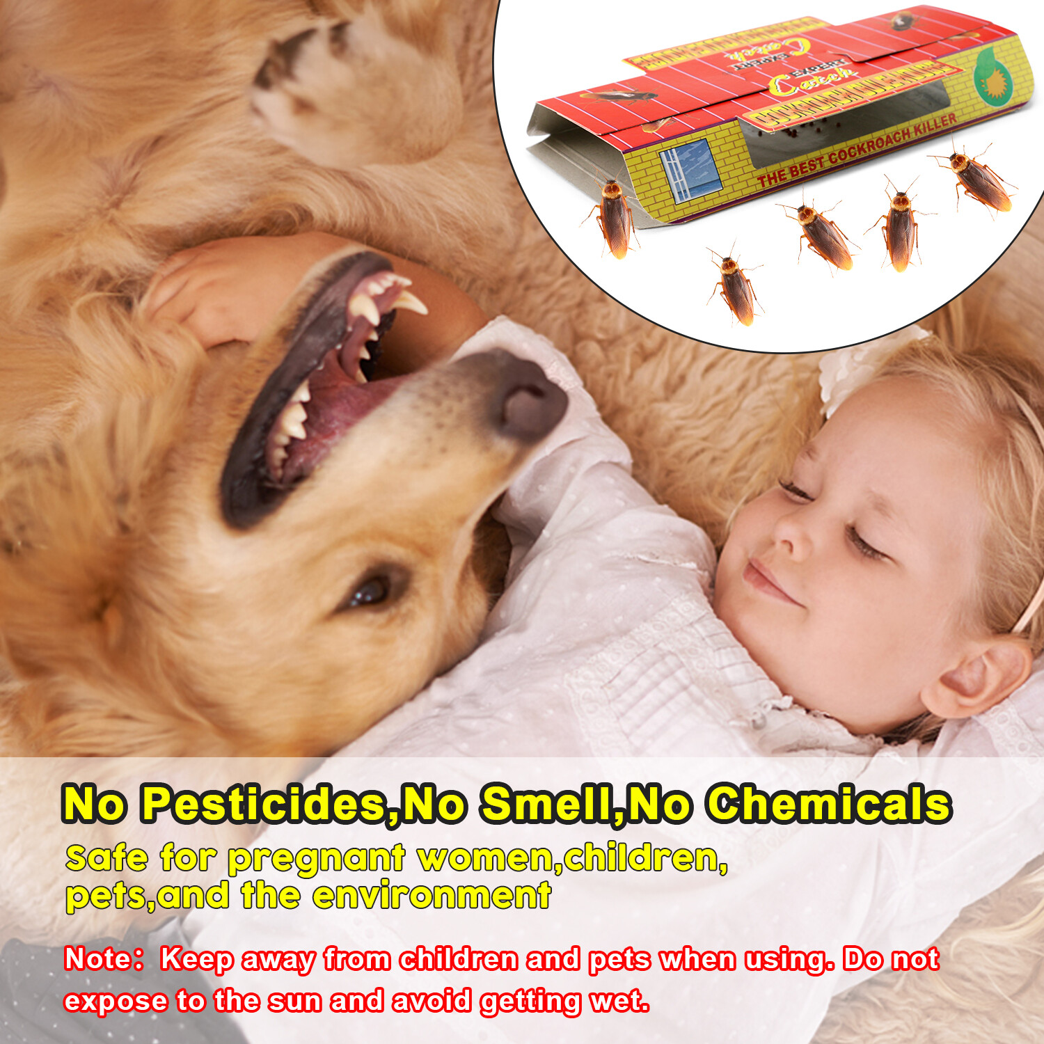 5-20PCS Roach Bait Glue Trap – Indoor Outdoor Cockroach Spider Pest Killer