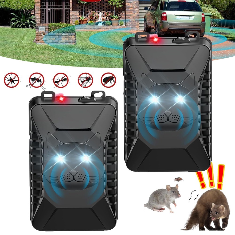 2 Pack Ultrasonic Rodent Repellent for Car Engines Under Hood Animal Repeller