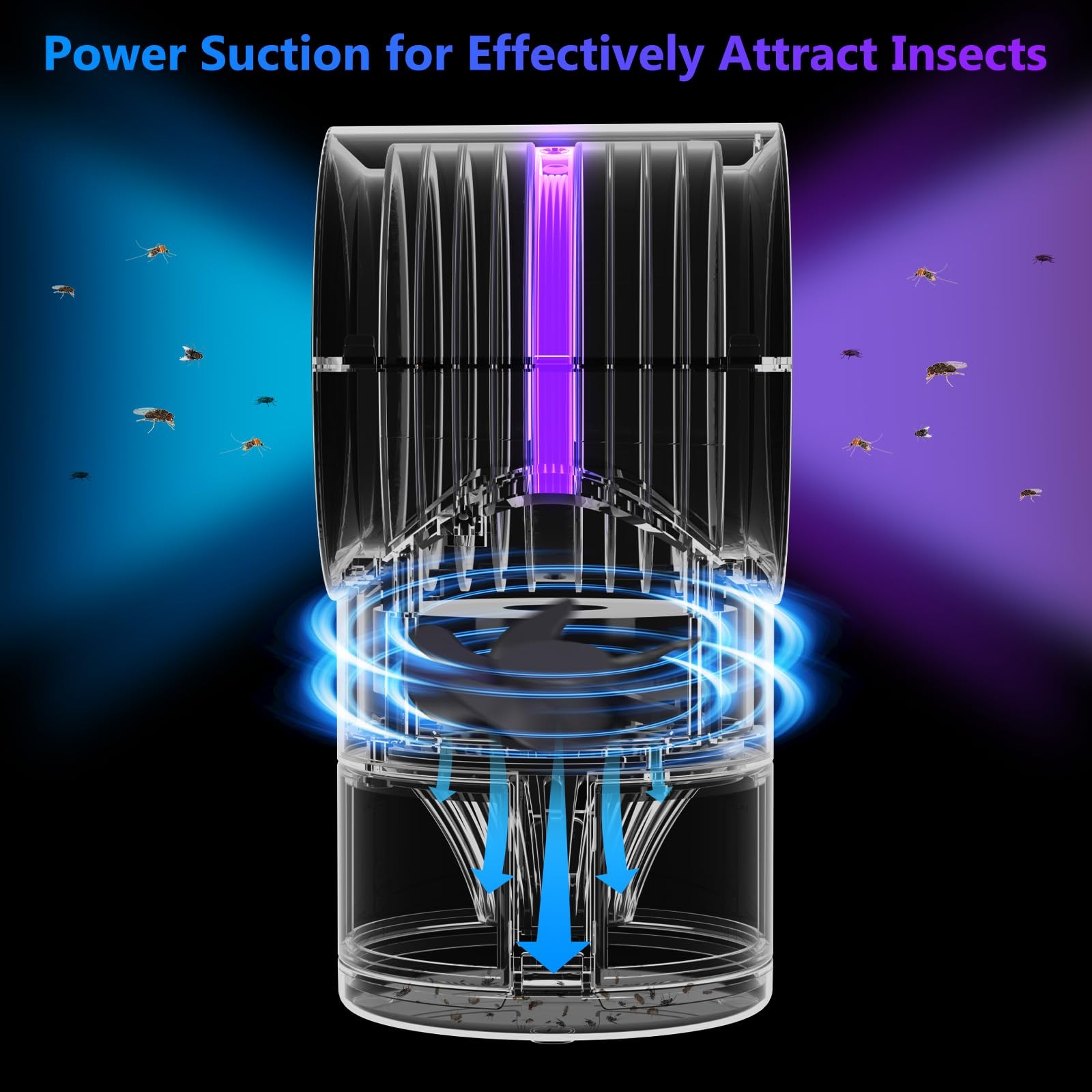 Fruit Fly Trap for Indoors Gnat Insect Trap with Timer 10 Refills Blue