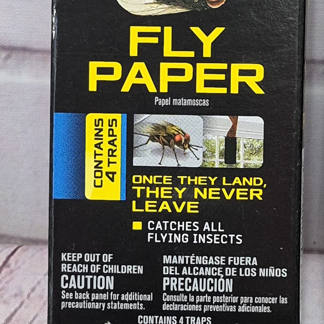 Black Flag Fly Paper, Insect Trap, Catches All Flying Insects 4 Traps ~ Lot Of 6