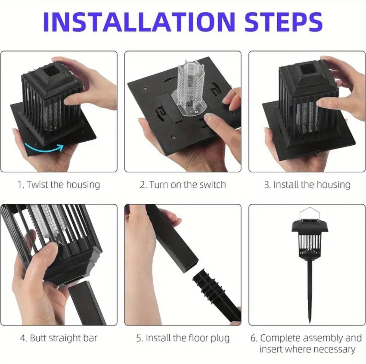 Solar-Powered Garden Stake Lamps with LED Lighting – Portable Outdoor Courtyard
