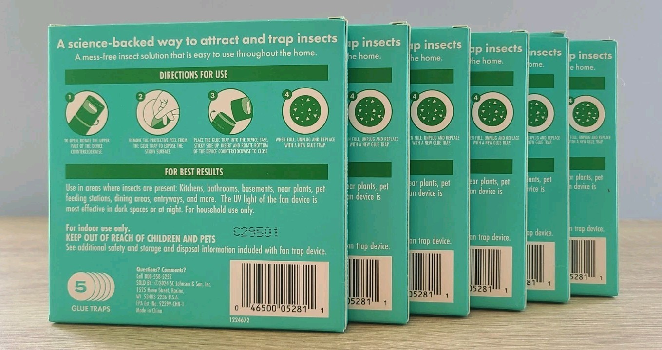 STEM Fan Trap Refills Lot of 6 (30 Glue Traps) Flying Insect Control Indoor NIP