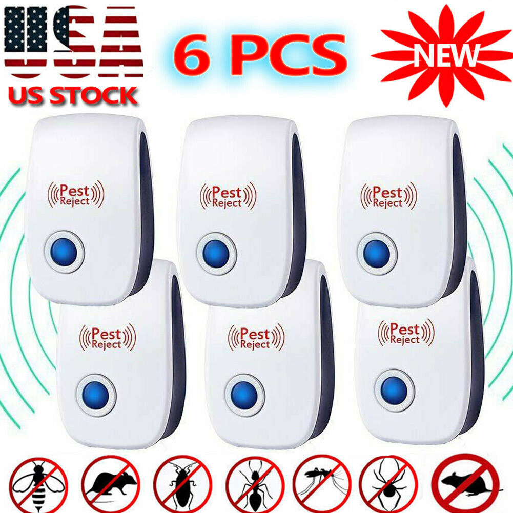 6PCS Ultra-Sonic Mosquito, Rat, Spider, Bug And Pest Repellent No-pestz Plug In