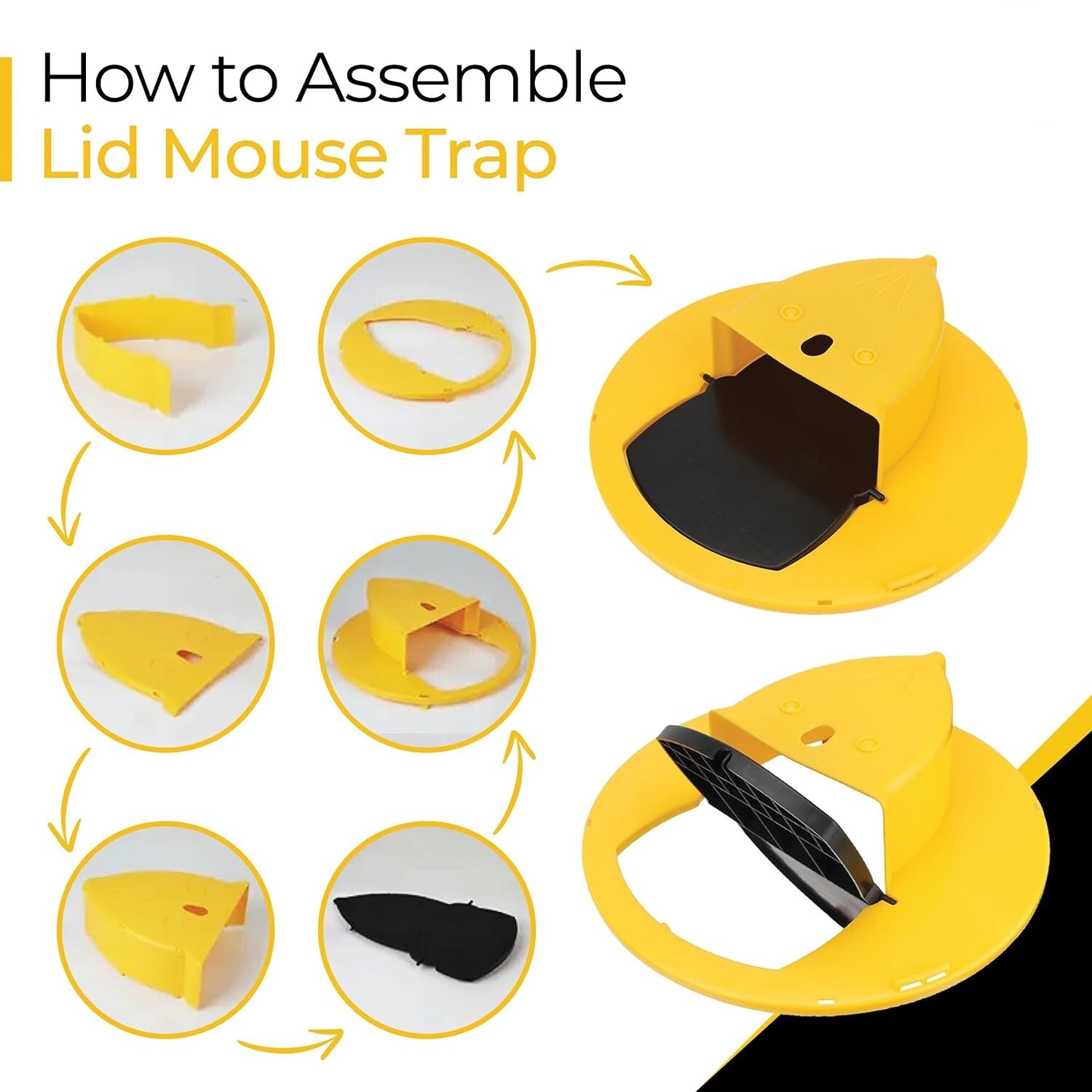 HUMANE Mouse-Rat-Rodent Trap “Flip & Slide” 5 Gallon Bucket Lid Multi Catcher
