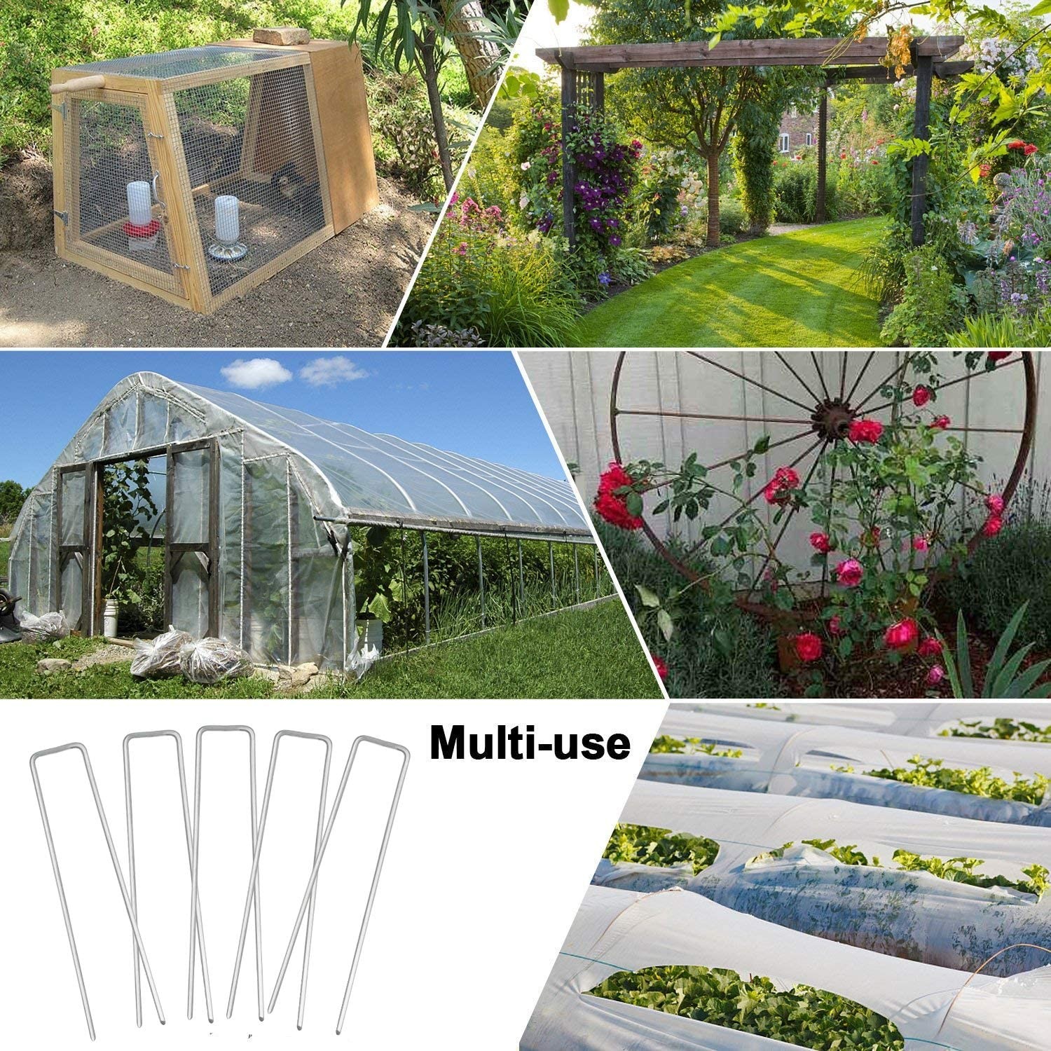 200pcs rust proof galvanized 6in Landscape Sod Staples Weed Barrier Fabric Pins