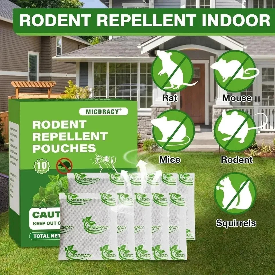 Vamoose Natural Rodent Repellent – 10 Pack Peppermint Oil – Mice & Rat Deterrent