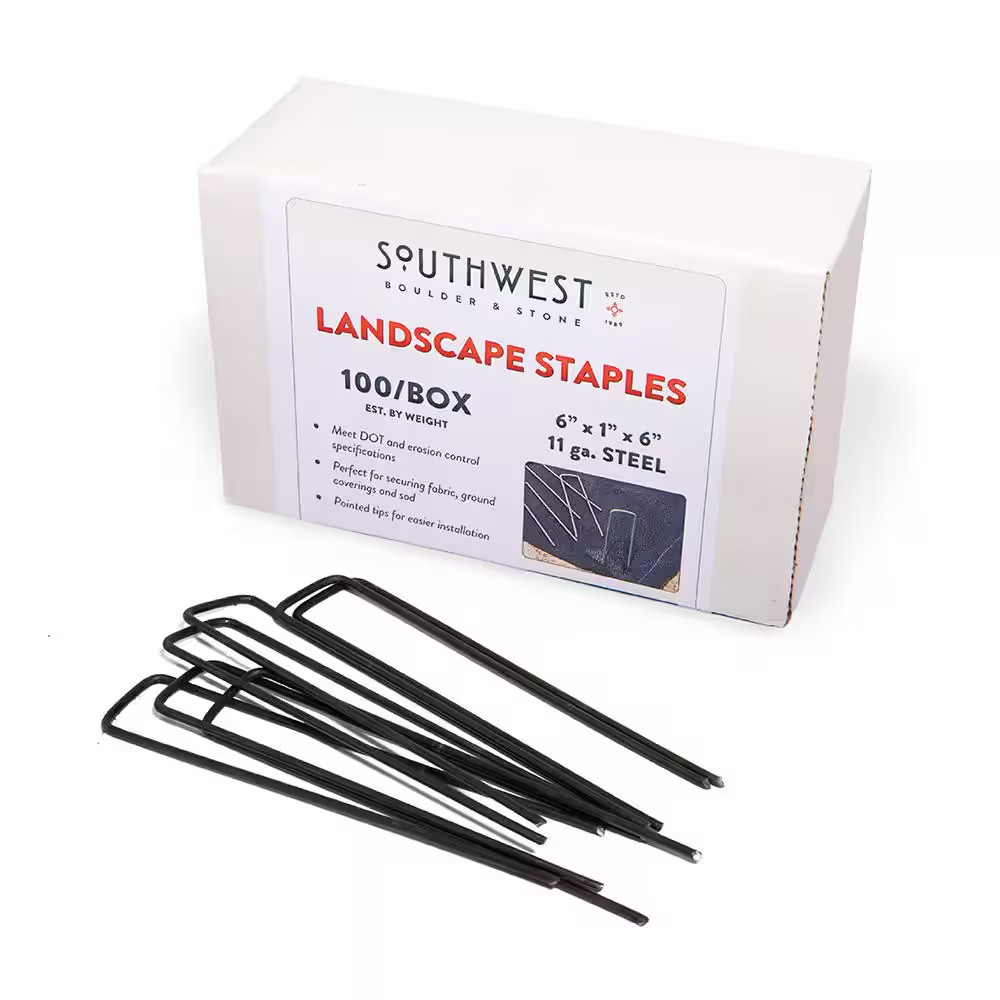 6 In. Heavy Duty Steel Garden Staples for Weed Barrier Landscape Fabric, Irrigat
