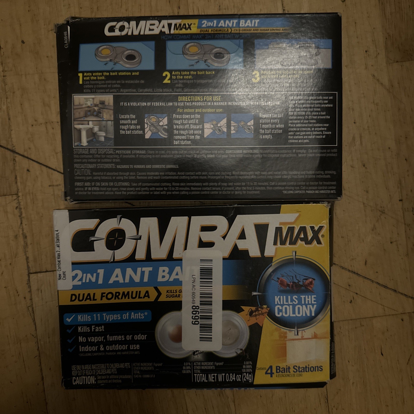 Combat Max Ant Killing Bait Stations, Indoor and Outdoor Use, 4 Count Lot Of 2