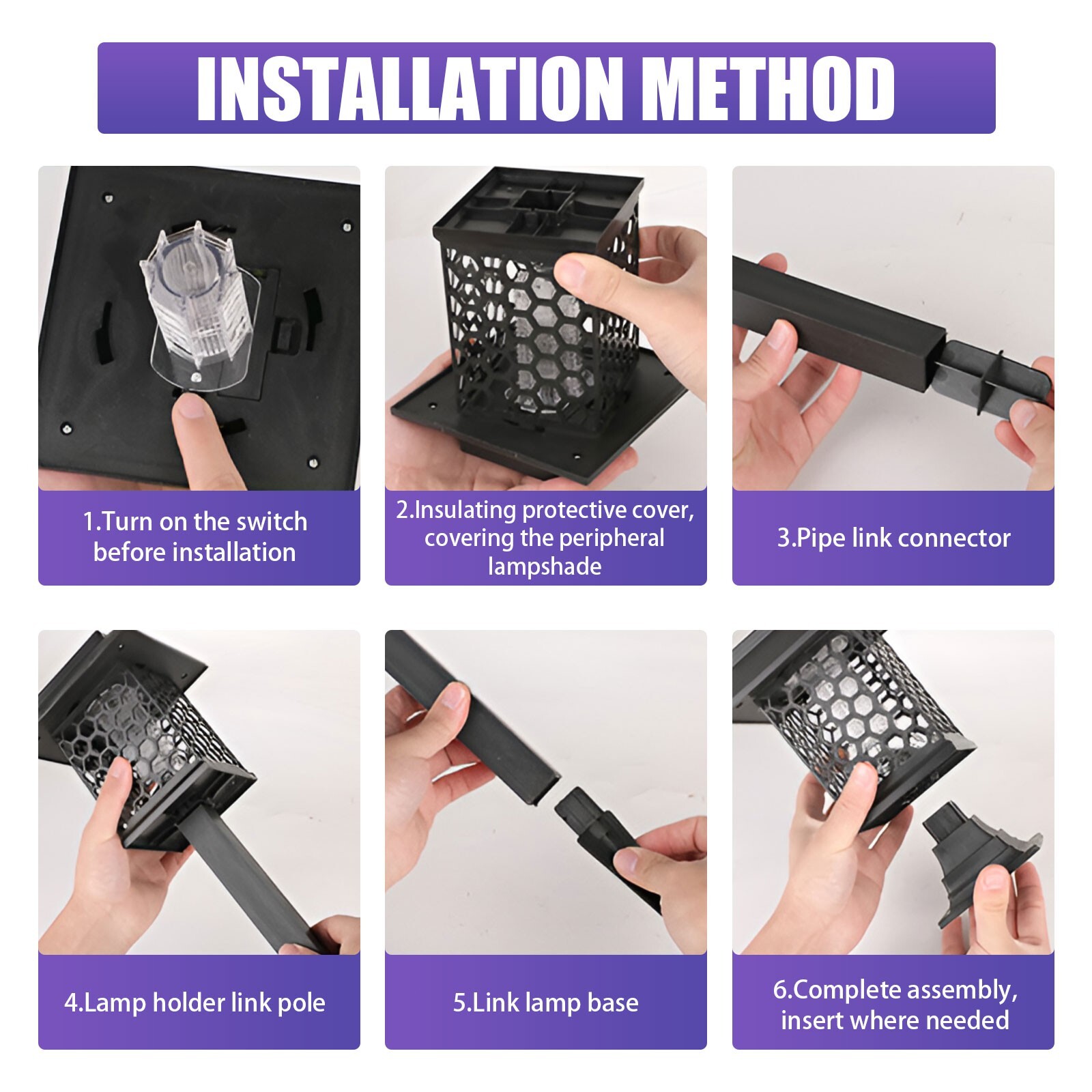 4Pack Solar Mosquito Zapper for Outdoor Yard and Garden Lighting