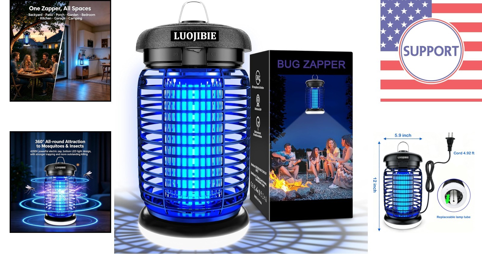 Sleek Modern 4200V Electric Bug Zapper – Indoor & Outdoor Pest Control Solution