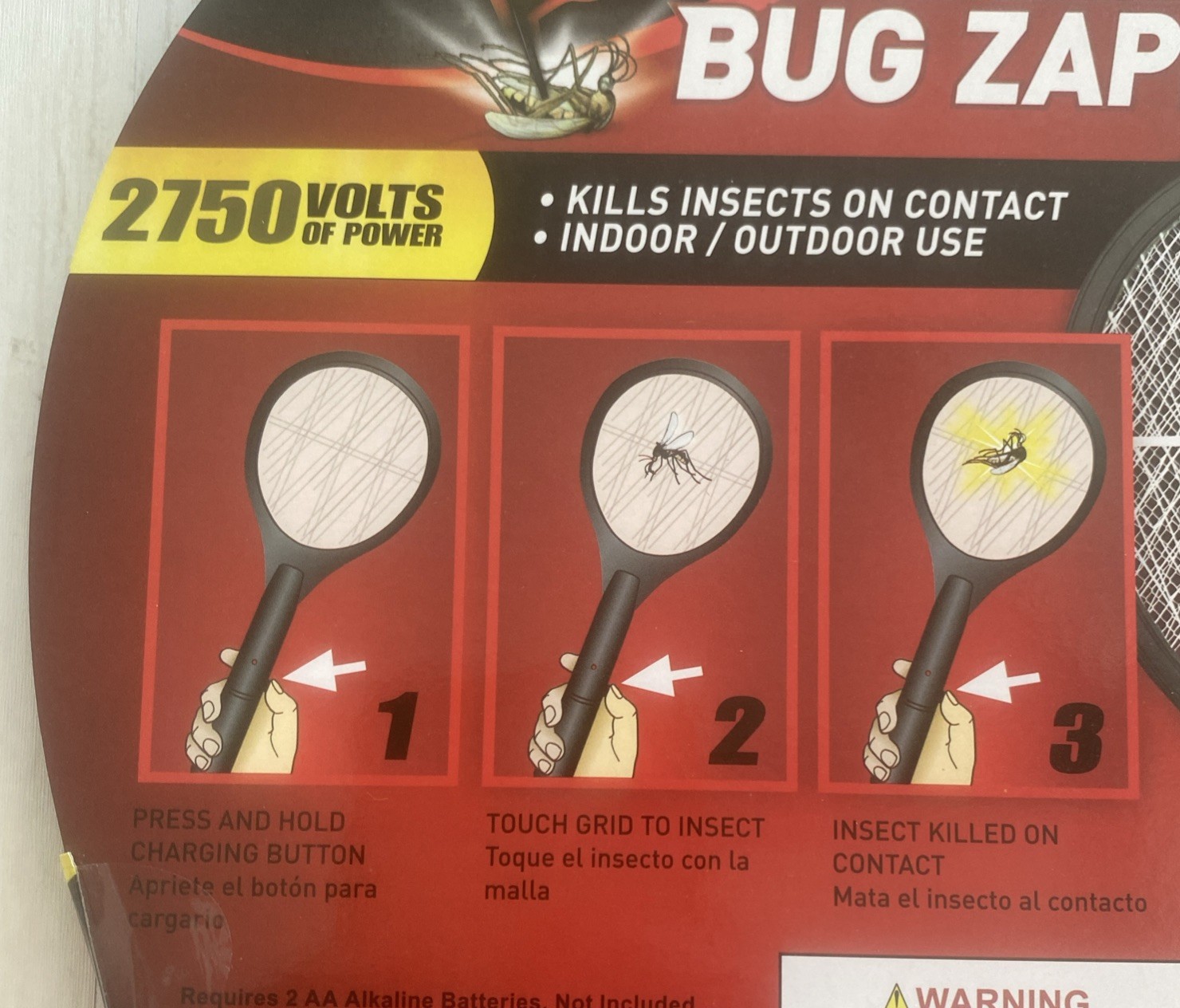 Black Flag Handheld Bug Zapper Eliminates All Types Of Bugs & Spiders 2750 Volt