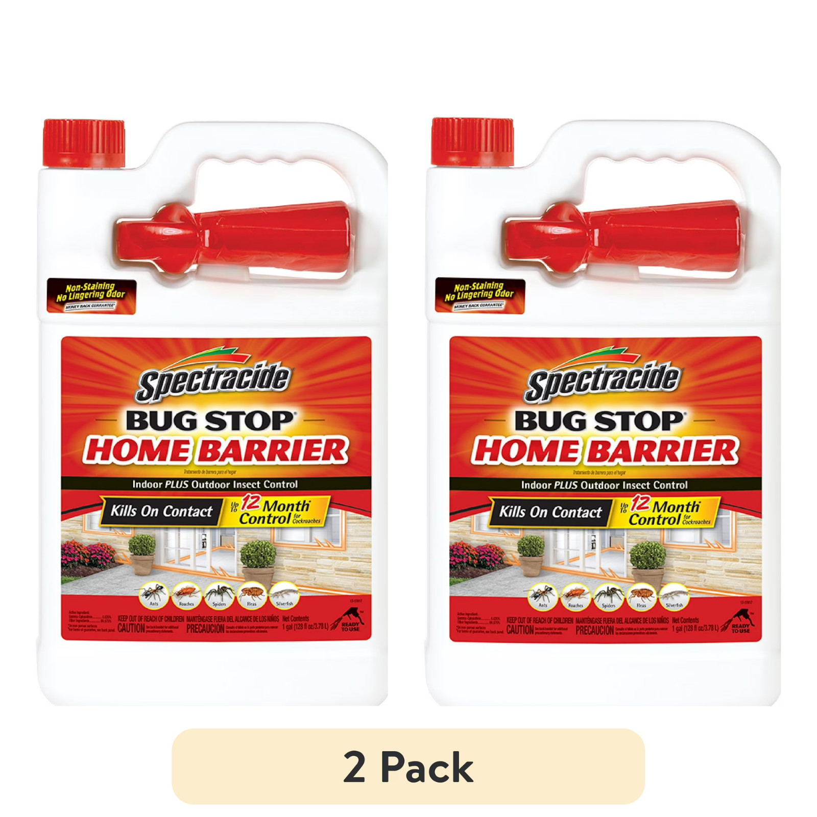 Spectracide Bug Stop Home Barrier – 1 Gal Indoor & Outdoor Spray (2 pack)
